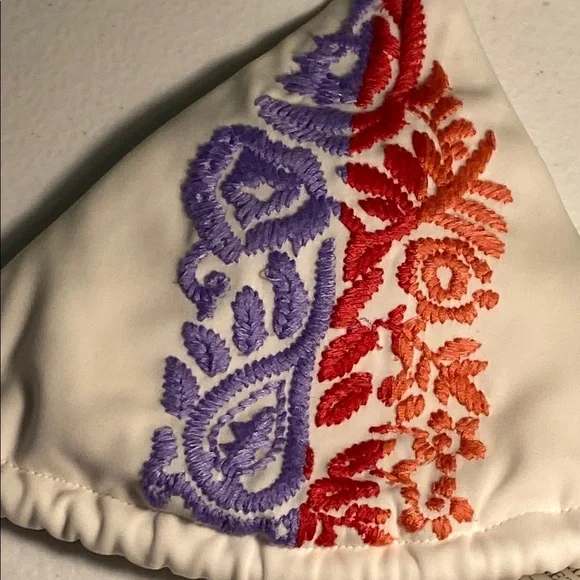 Victoria’s Secret White Bikini with Red and Purple Embroidery - Picture 13 of 15